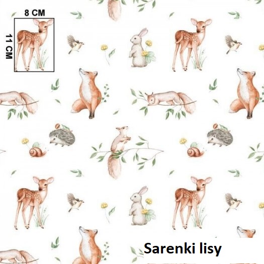 sarenka-lisek-wiewiorka-kroliczek-jez-posciel-do-lezakowania posciel do lezakowania lesne zwierzeta