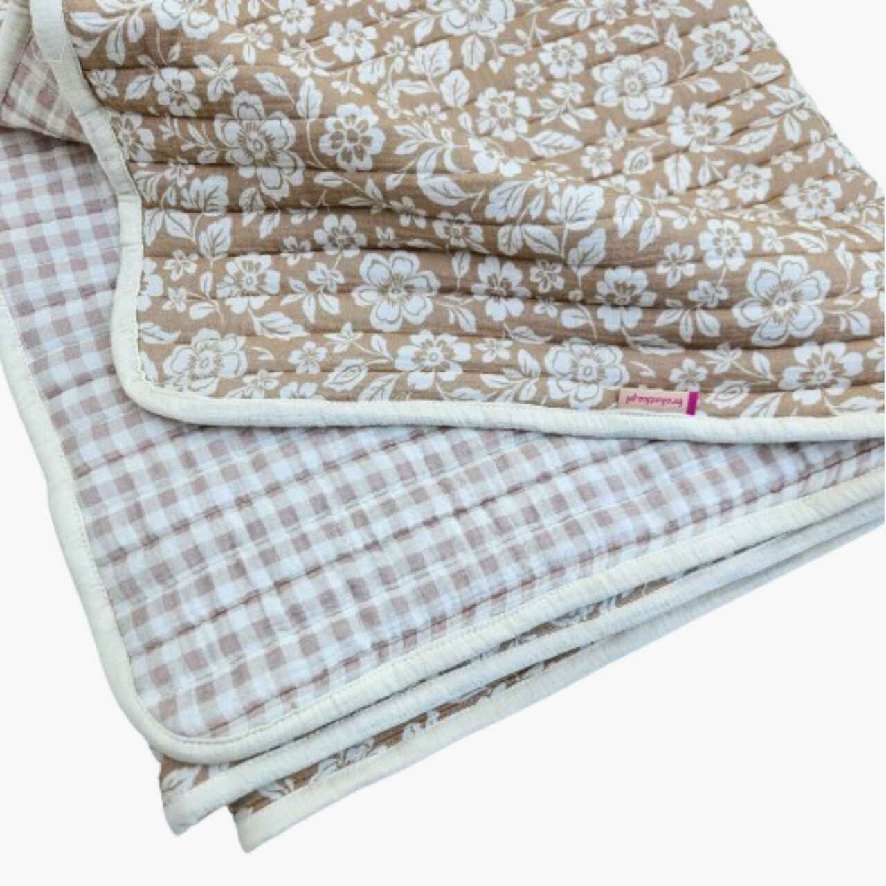 koldra-letnia-muslinowa-boho-vintage-vichy muslinowa koldra letnia kwiatowa łączka kratka